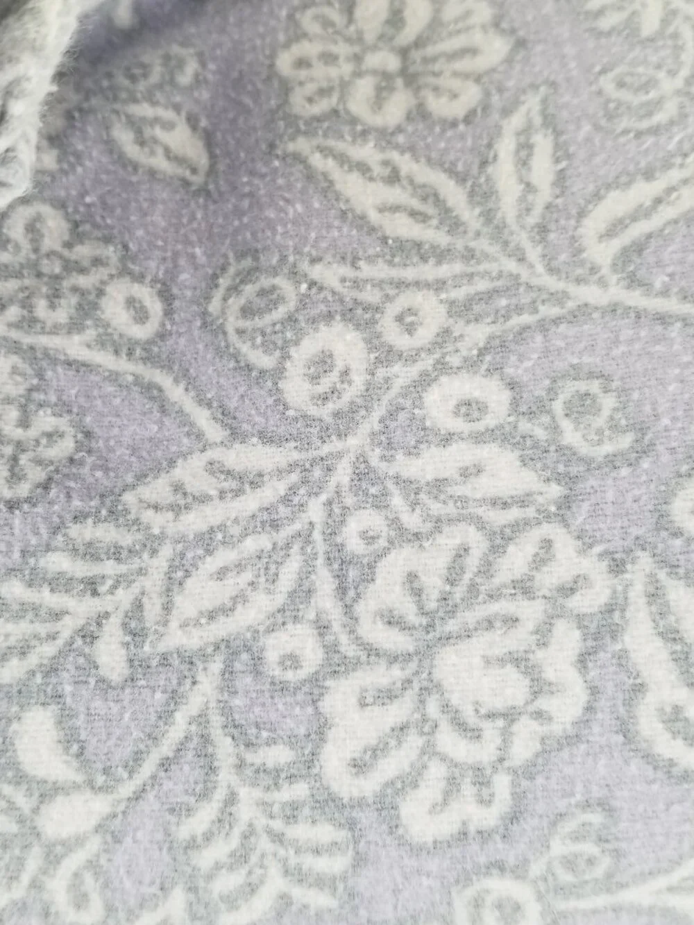 Cuddl Duds 100% Cotton Flannel Sheets Set Queen Size Lilac Floral Flat & Fitted